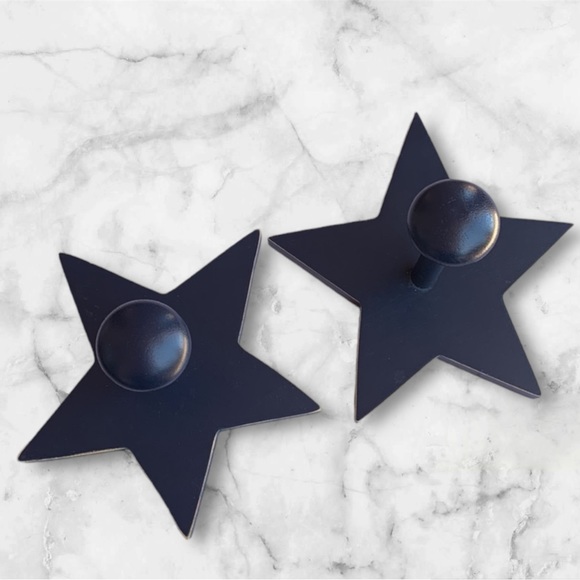 Pottery Barn Kids Navy Star Pegs set of two - Picture 1 of 8